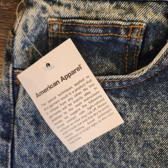 American Apparel The High Waist Jean Acid Wash Look Medium Marble Size 27 - Picture 3 of 6